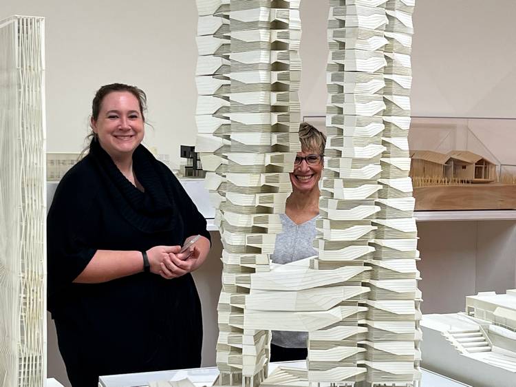 Architectural models on display at Axi:Ome Studio.